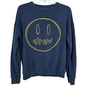 Drew House Navy Smiley Face Crewneck Sweatshirt S